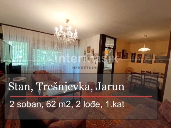 Prodaja, stan, Zagreb, Jarun, 2 soban, 62 m2, 2 lođe, 1.kat